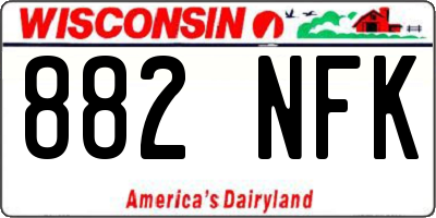 WI license plate 882NFK