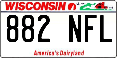 WI license plate 882NFL