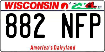 WI license plate 882NFP