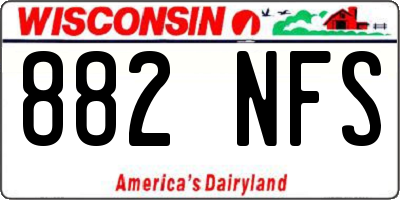 WI license plate 882NFS