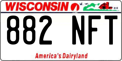 WI license plate 882NFT