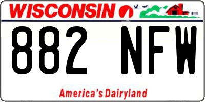 WI license plate 882NFW