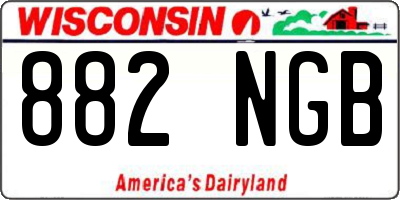 WI license plate 882NGB