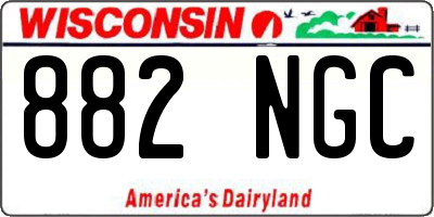 WI license plate 882NGC