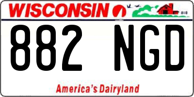 WI license plate 882NGD