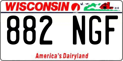 WI license plate 882NGF