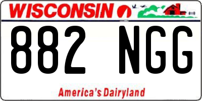 WI license plate 882NGG