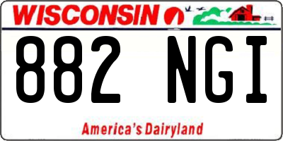 WI license plate 882NGI