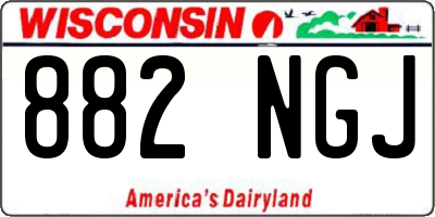 WI license plate 882NGJ