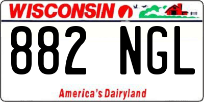 WI license plate 882NGL