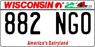 WI license plate 882NGO