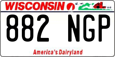 WI license plate 882NGP