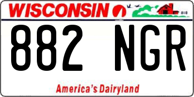 WI license plate 882NGR