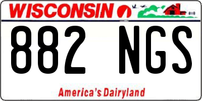 WI license plate 882NGS