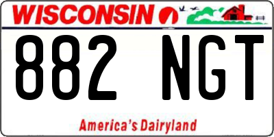 WI license plate 882NGT