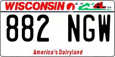 WI license plate 882NGW