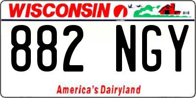 WI license plate 882NGY