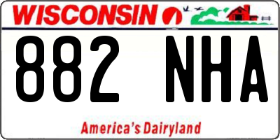 WI license plate 882NHA