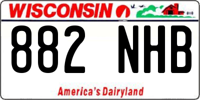 WI license plate 882NHB