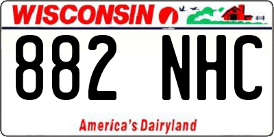 WI license plate 882NHC