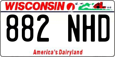 WI license plate 882NHD