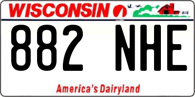 WI license plate 882NHE