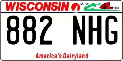 WI license plate 882NHG