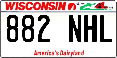 WI license plate 882NHL