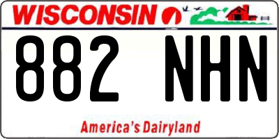 WI license plate 882NHN
