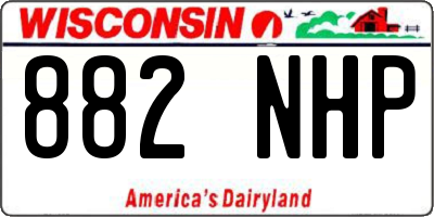 WI license plate 882NHP
