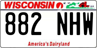 WI license plate 882NHW
