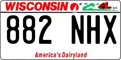 WI license plate 882NHX