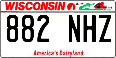 WI license plate 882NHZ