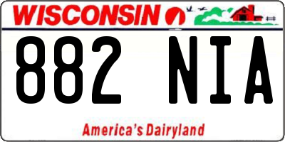 WI license plate 882NIA