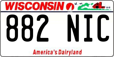 WI license plate 882NIC