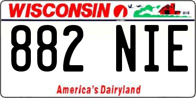 WI license plate 882NIE