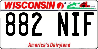 WI license plate 882NIF