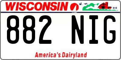 WI license plate 882NIG