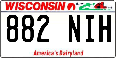 WI license plate 882NIH