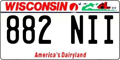 WI license plate 882NII