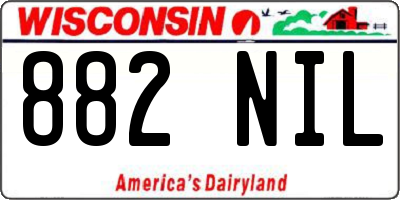 WI license plate 882NIL