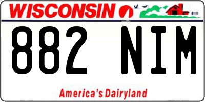 WI license plate 882NIM