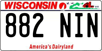 WI license plate 882NIN