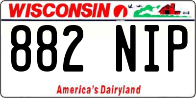 WI license plate 882NIP