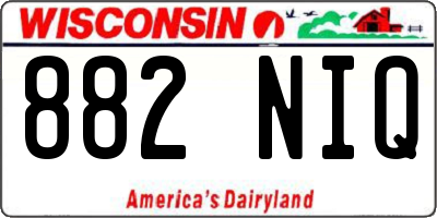 WI license plate 882NIQ
