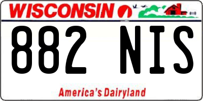 WI license plate 882NIS
