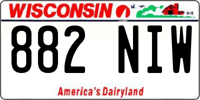 WI license plate 882NIW