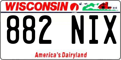 WI license plate 882NIX