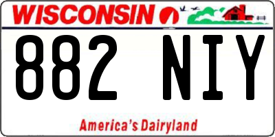 WI license plate 882NIY