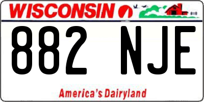 WI license plate 882NJE